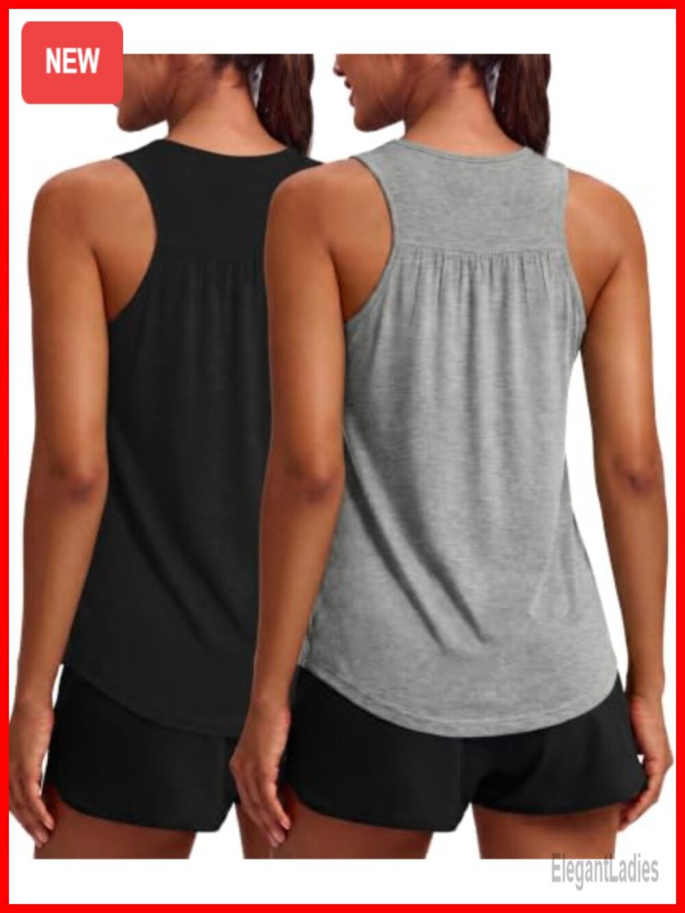 PINSPARK Racerback Workout Tank Top Sleeveless Athletic Yoga Gym Active Shirt